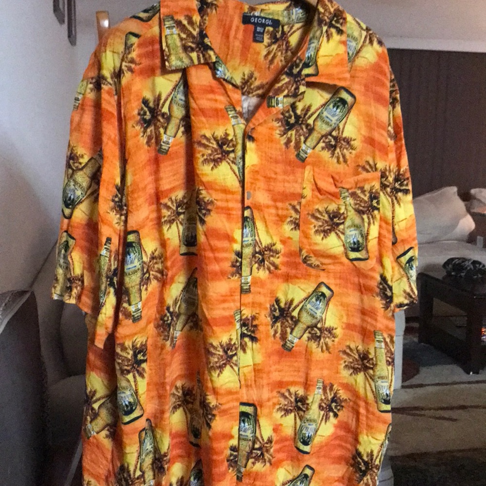 10$ SALE! Men’s orange Hawaiian shirt